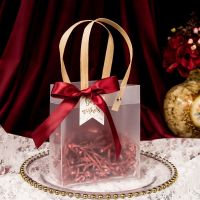 MISSXIU婚品 结婚喜糖盒批发伴娘伴手礼磨砂实用手提袋生日礼物女 2个装(看样价) 手提袋+拉菲草