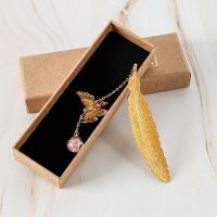 TaTanice 书签 金属镂空古风书签可爱少女心生日礼物教师节送礼 金色羽毛蝴蝶礼盒装