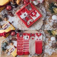 四双棉袜礼盒|可爱日系圣诞袜卡通驯鹿圣诞老人中筒袜闺蜜礼物 [圣诞礼盒A] 均码