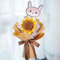手工花礼物DIY生日礼物送女朋友女生伴手礼闺蜜创意情侣花束男友 diy向日葵.(牛皮纸包装)