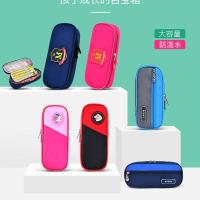 儿童小学生补习袋男女手提简约防水男女培训班手拎书袋韩版斜跨包 随机笔袋(三层备注无效)