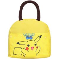 新卡通饭盒袋便当手提包小学生男女儿童便当袋午餐带饭防水手提包 黄色皮卡丘