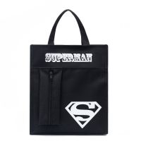 手提袋学生大容量男生补习袋中学小学生韩版防水手提A4补习袋手拎 夜光超人