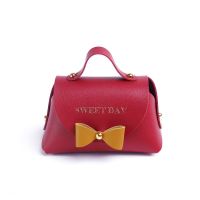 手提喜糖盒皮质空礼物盒子ins风欧式糖果包装盒手提袋结婚糖果袋 酒红+橙色