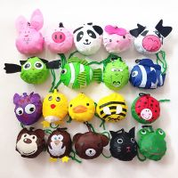 卡通动物环保购物袋可折叠买菜收纳包便携手提学生逛街旅行帆布袋 5个 小鱼 黑猫 小猪 胡萝卜 毛驴