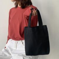 糖果色小清新帆布包袋学生手拎包手提袋包包饭盒袋 纯色手提小包黑色