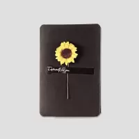10个手工贺卡元旦礼物实用创意复古带信封空白七夕创意生日贺卡 10个黑色底向日葵带信封