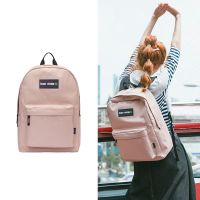 森马双肩包男大学生帆布背包学生书包ins休闲旅行小包女潮电脑包 藕粉色