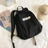 卡帝乐鳄鱼书包女2021新款大容量韩版百搭高中学生背包bf风古着感 黑色