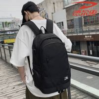 德尔惠新款双肩包女大高中学生书包男潮学院风校园背包休闲旅行包 纯色黑 高宽厚48*31*17cm