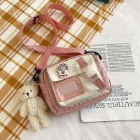 2020新款单肩斜挎包女学生韩版ins防水小包包小清新百搭小方包潮 粉色 单包无配饰