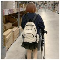书包韩版原宿ulzzang港风国潮字母简约百搭初高中生双肩包女bf风 港风INS双背白(无挂件) 收藏店铺 送礼物 优先