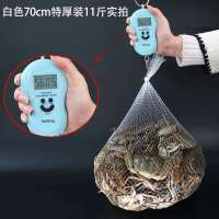 螃蟹网袋加厚龙虾网兜水产编织网塑料网眼袋大闸蟹包装网加长网袋 红色95-100条 高品质加厚款40cm