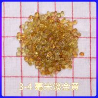 造景玻璃珠小石子多肉铺面玻璃小石子鱼缸造景底砂园艺装饰玻璃珠 3-4毫米淡金黄(1斤装)