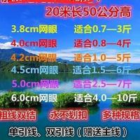 单层黑色加粗尼龙网户外专用加厚袋子渔网粘网虾蟹网 单引线送主线(加粗) 网眼 (3.8孔) 5张