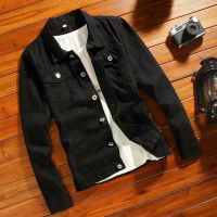 牛仔外套男装破洞韩版BF褂春秋季学生牛仔衣潮流夹克乞丐宽松上服 黑色(关注店铺送袜子) S