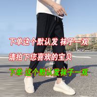 加绒秋冬季男装九分裤男士休闲裤学生韩版宽松哈伦裤子百搭小脚裤 E201 拍下发袜子无裤子 S 适合85-100斤