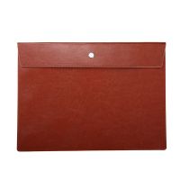 商务皮质文件袋A4高档收纳袋投标票据袋大容量手提简约资料档案袋 A4文件袋[棕色] 一个装