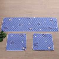 新款四季车坐垫汽车垫子汽车坐垫四季通用布艺坐垫田园风三件套装 牛仔星 50*50cm(1个前座)