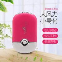 若萱种植嫁接假睫毛吹干器睫毛电吹风机USB充电小风扇美睫吹干机 玫红色吹风机