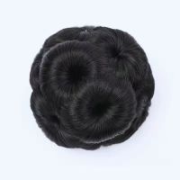 假发发包盘头花苞发饰绑带式九朵花丸子头盘发器卷发包五色发圈 黑色 发包