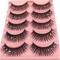 夸张假睫毛带钻睫毛交叉儿童表演拉丁水钻眼睫毛拍2盒送胶水 669-一盒睫毛