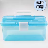 大号三层工具箱美术工具箱水粉画画油画国画美甲塑料透明学生画箱 599中号两层工具箱(蓝色)