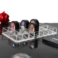 热卖双排16格眼影粉饼收纳盒 亚克力眼影收纳盒桌面化妆品收纳盒