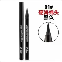 xixi液体眼线笔持久防水防汗速干初学者海绵头纤维头学生便宜 01#黑色(海绵笔头)