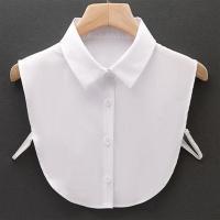 假领子蕾丝女百搭假领衬衫领韩版装饰领子花边衣领假领秋冬毛衣领 白色涤纶尖领