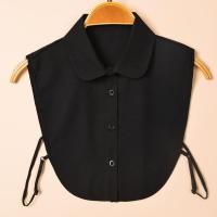 时尚内搭假领子女蕾丝衬衫领花边假衣领毛衣装饰领韩版百搭衬衣领 黑色 雪纺 圆领