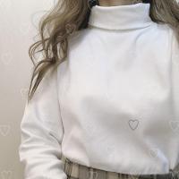 日系可爱拼色polo领短袖女夏季新款软妹小清新学生宽松半袖T恤女 白色短款 S