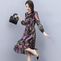 早春时尚连衣裙女秋装2022年新款高端气质女神范秋款女装长袖裙子 图片色 M