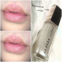 透明唇蜜玻璃唇釉补水滋润珠光带闪玫瑰裸色唇彩Fenty Glow Fussy MILK银色