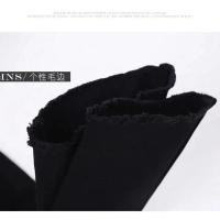 2021新款阔腿牛仔裤女宽松韩版学生显瘦高腰百搭直筒裤子女潮流 低品质黑色 XXS