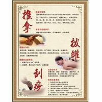 养生馆推拿按摩挂图推拿刮痧拔罐功能作用中医特色理疗文化海报 30.40cm偏小 PP胶写真纸