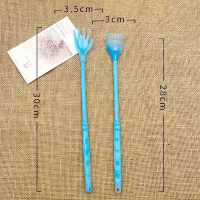 不求人痒痒挠背部挠痒抓背木质器老头乐挠痒扒按摩抓痒挠小扒子 圆形蓝色(平爪28cm)