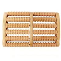 脚底按摩器穴位脚部家用滚轮木质足部脚步足浴桶足底按摩器按脚器 大号荷木六排(防滑款)31*18*4