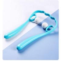 手动夹脖子颈椎按摩器肩颈疏通神器颈夹器多功能揉捏家用颈部护颈 蓝色双球