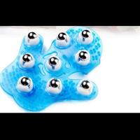 九龙珠按摩器五行经络刷七 珠 滚珠魔蝎刷九珠 按摩腿手套 (钢珠) 天蓝色( 1个 )