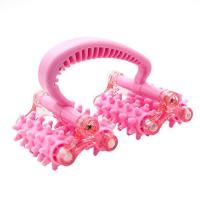 手动按摩器四轮按摩棒全身腰背部穴位滚轮月球车脚部腿部经络推轮 粉色月球车
