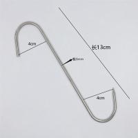 晒腊肉的挂钩不锈钢s型钩子尖头香肠s勾挂肉烤鸭实心加粗猪肉钩大 3mmX13cm[10支装]