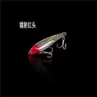 龙牙款vib路亚饵铁板震动震颤vib铁板亮片假饵翘嘴鱼饵渔具 镭射红头 5克三倍加强血槽钩