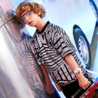 个性儿童装男女童街舞套装夏季潮男孩亮片架子鼓嘻哈服舞台表演服 银短袖 110