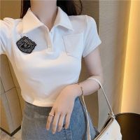 两件套装/单件学院风夏季新款短款上衣女潮+高腰格纹百褶裙配领带 上衣+勋章 S