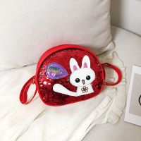 儿童包包公主时尚斜挎包手提女孩子宝宝幼儿女童迷你亮片兔子小包 万思迪W12红色
