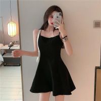 赫本风套装女2020秋冬新款韩版复古白衬衫吊带裙子气质时尚两件套 单件吊带裙(当天发货) XXS时效不保