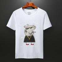 欧货2021新款夏季骷髅头烫钻短袖T恤男装潮流青年体恤半袖打底衫 HR-B013短袖白色[烫钻] S