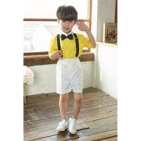 儿童合唱表演服幼儿园舞蹈蓬蓬公主裙男女童诗歌朗诵比赛演出黄色 黄色 背带裤 男短 100