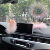 汽车挂件车内星月捕梦网平安符吊饰女神款高档大气车载后视镜吊坠 星星相惜粉色